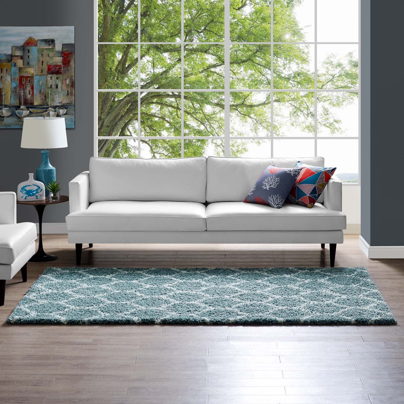 Solvea Moroccan Trellis 5x8 Shag Area Rug