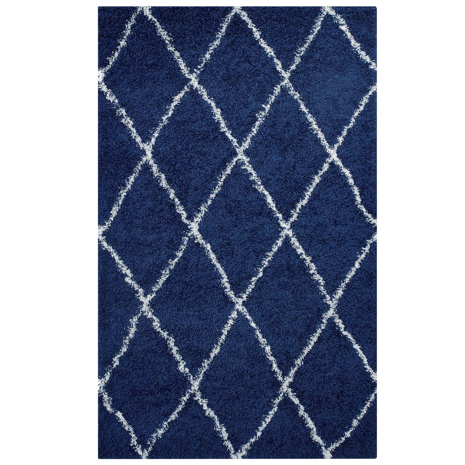 Toryn Diamond Lattice 5x8 Shag Area Rug