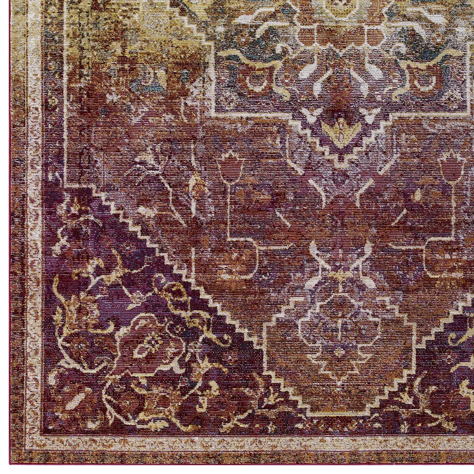 Success Kaede Transitional Distressed Vintage Floral Vintage Medallion 4x6 Area Rug