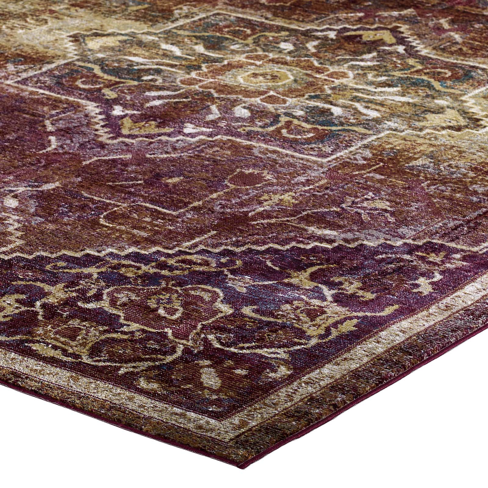 Success Kaede Transitional Distressed Vintage Floral Vintage Medallion 4x6 Area Rug