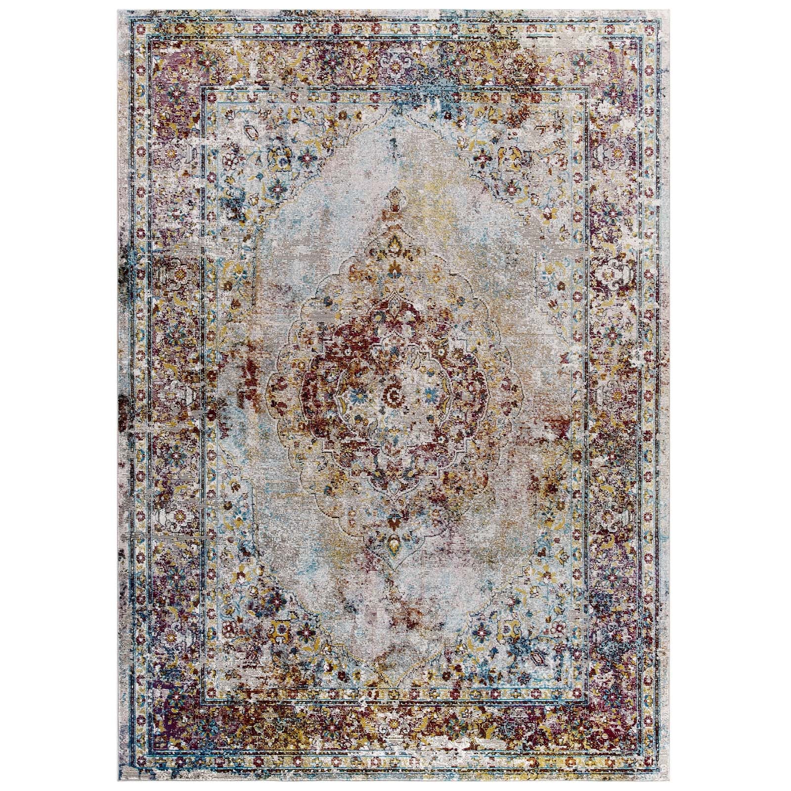 Success Merritt Transitional Distressed Floral Vintage Medallion 4x6 Area Rug