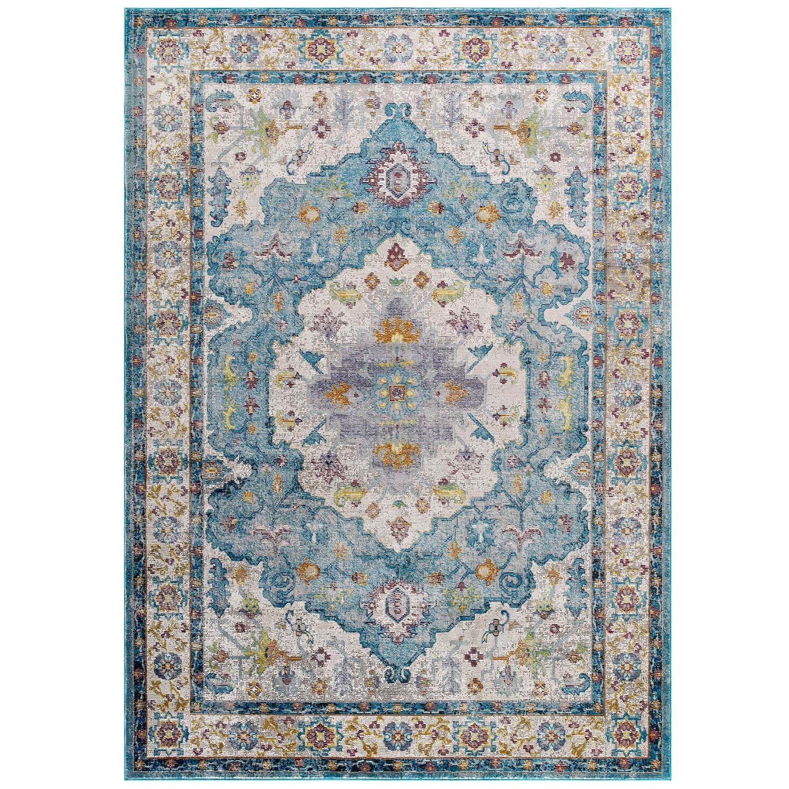 Success Anisah Distressed Floral Vintage Medallion 4x6 Area Rug