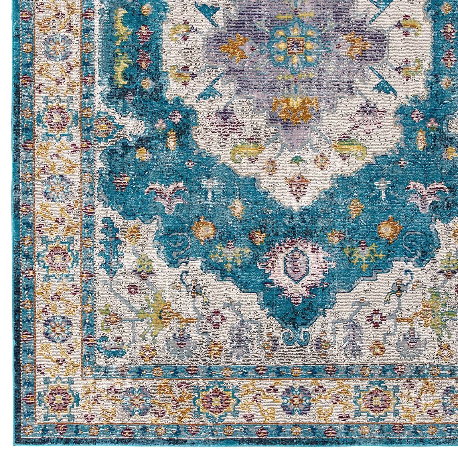 Success Anisah Distressed Floral Vintage Medallion 8x10 Area Rug