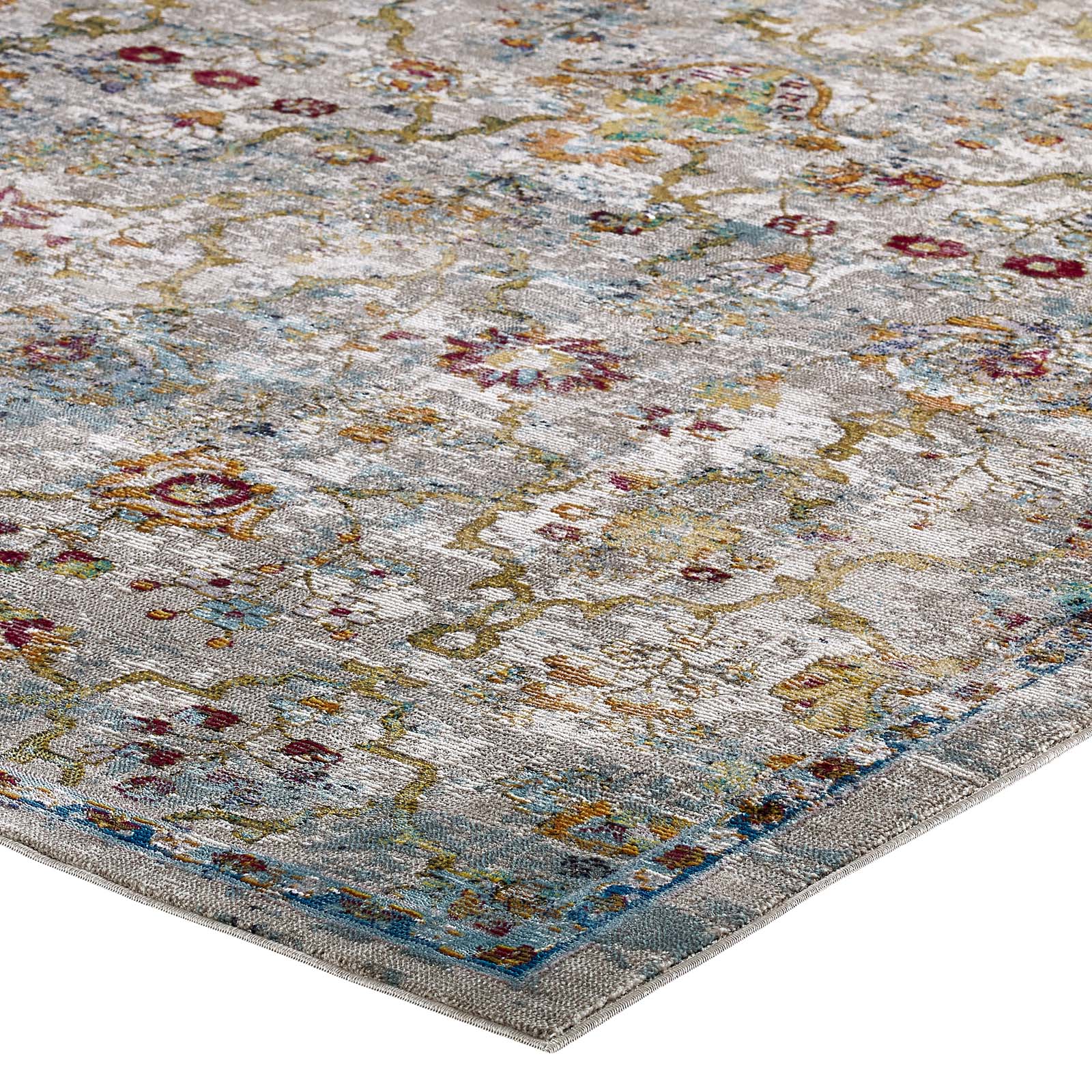 Success Manuka Distressed Vintage Floral Lattice 4x6 Area Rug