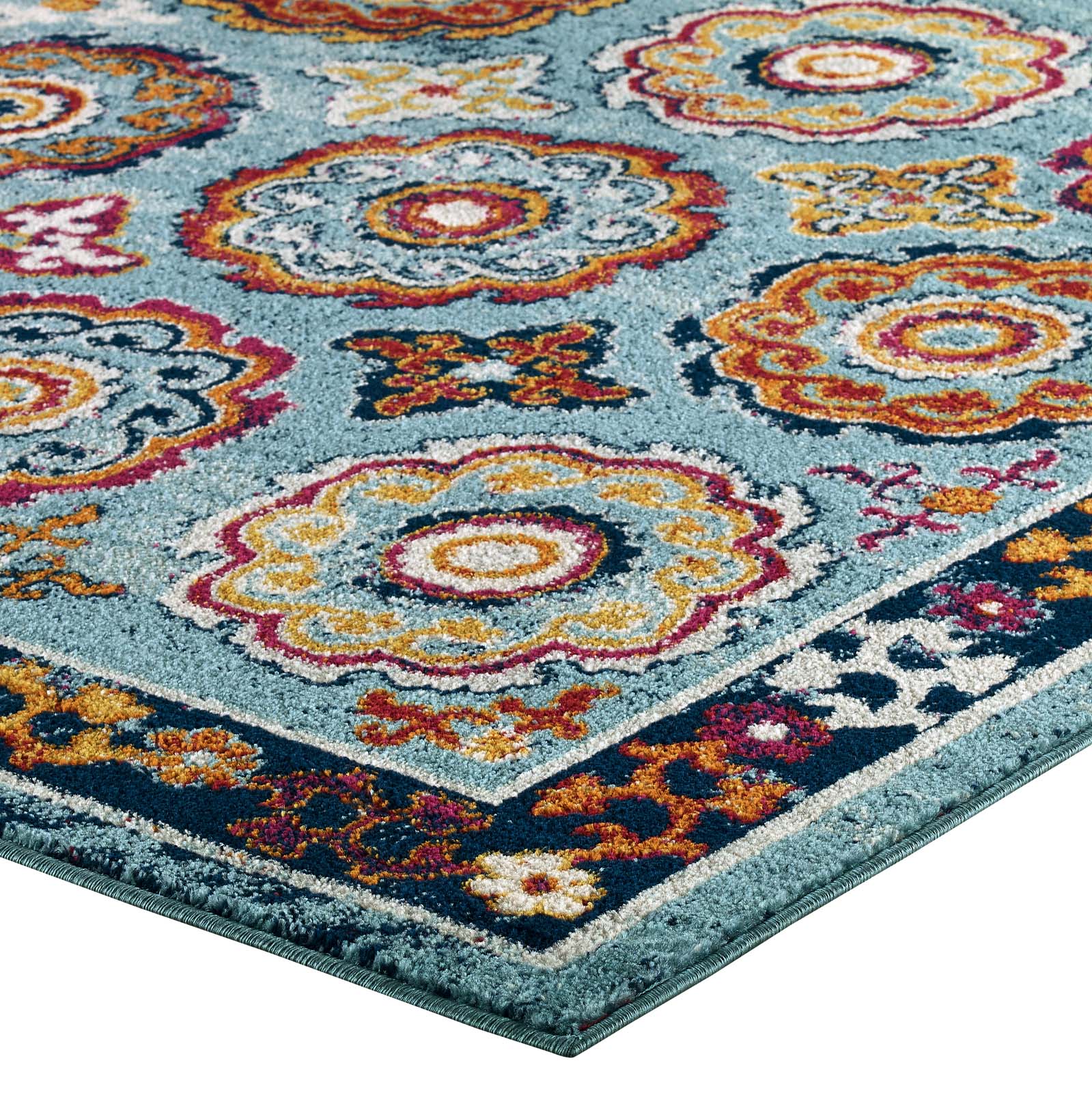 Entourage Odile Distressed Floral Moroccan Trellis 8x10 Area Rug