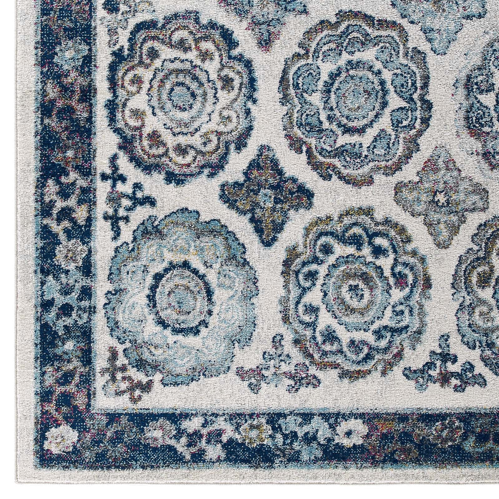 Entourage Odile Distressed Floral Moroccan Trellis 8x10 Area Rug