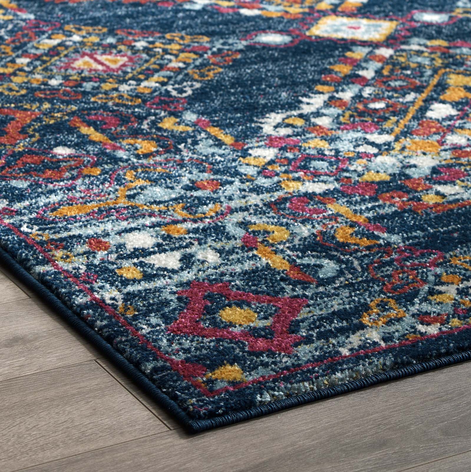 Entourage Khalida Distressed Floral Lattice 8x10 Area Rug