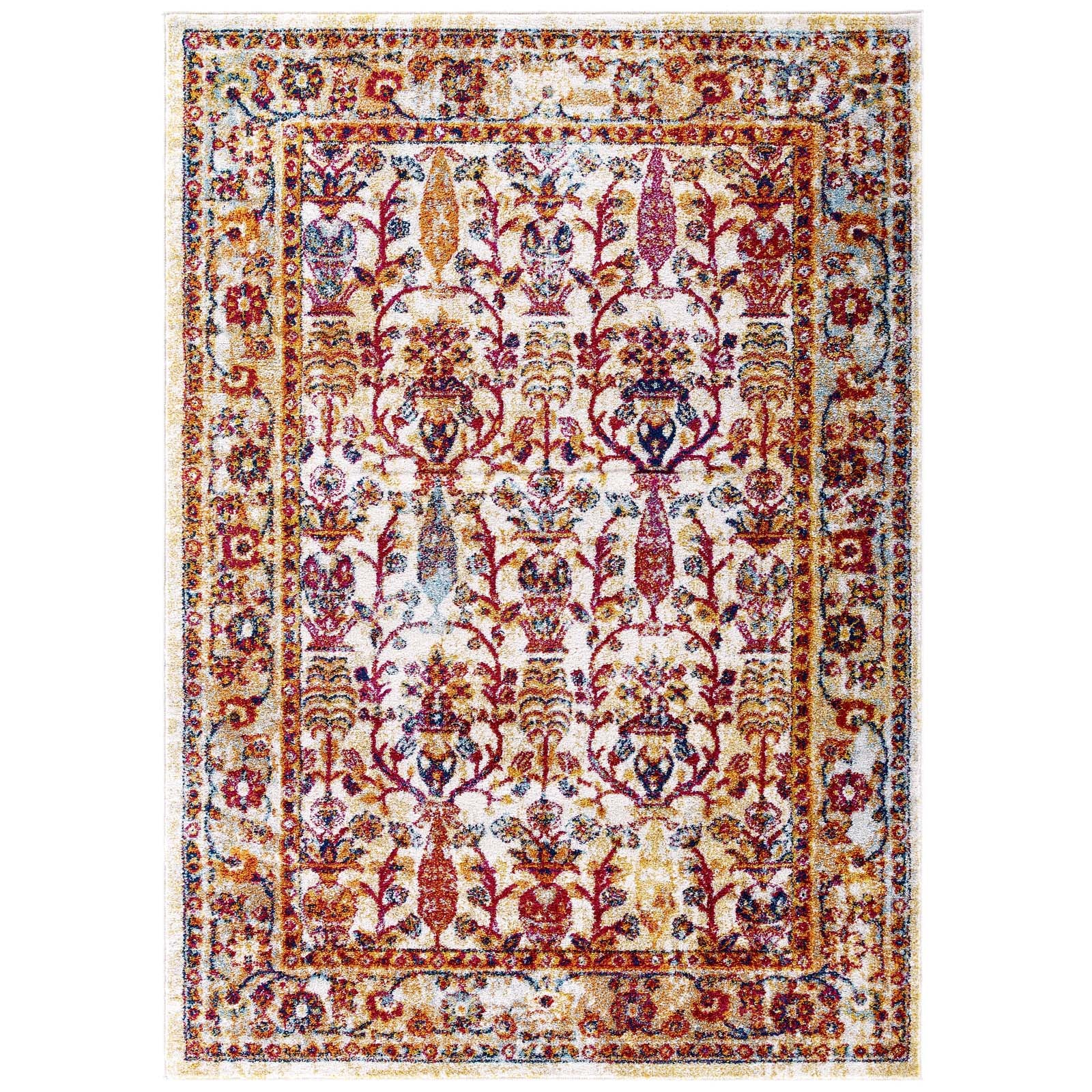 Entourage Jessa Distressed Vintage Floral Lattice 8x10 Area Rug