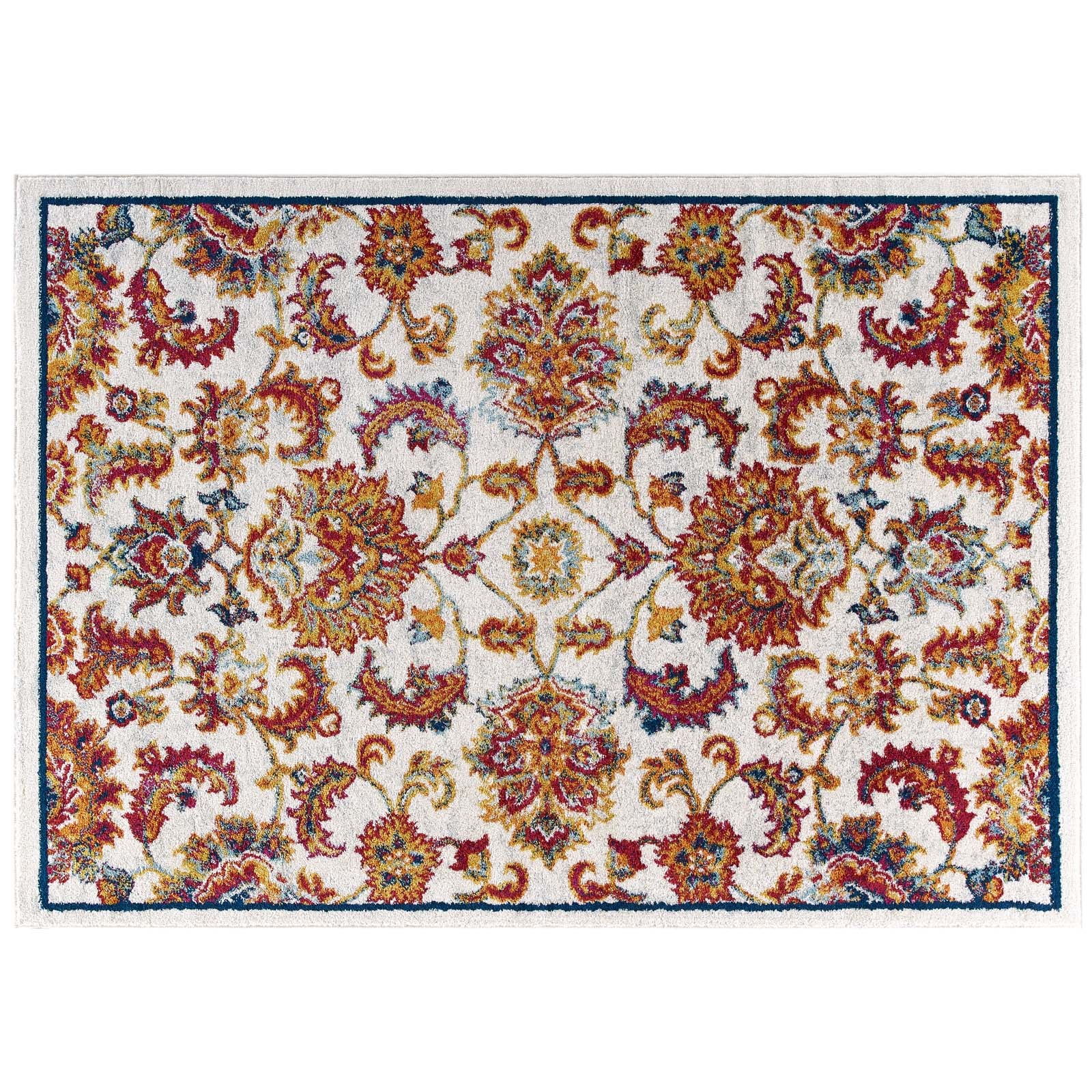 Entourage Azami Distressed Vintage Floral Lattice 8x10 Area Rug