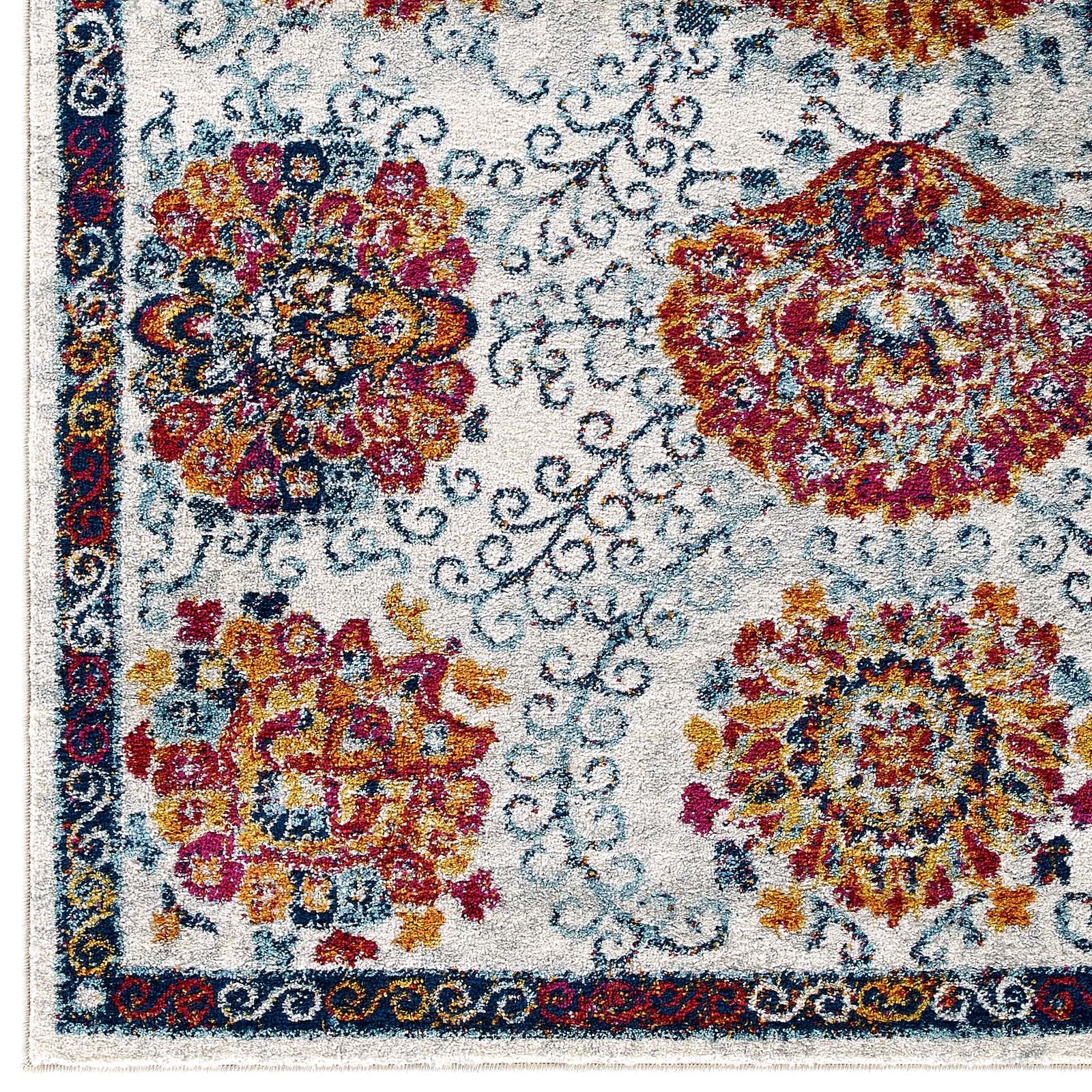 Entourage Kensie Distressed Floral Moroccan Trellis 5x8 Area Rug