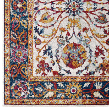 Entourage Samira Distressed Vintage Floral Vintage Medallion 5x8 Area Rug