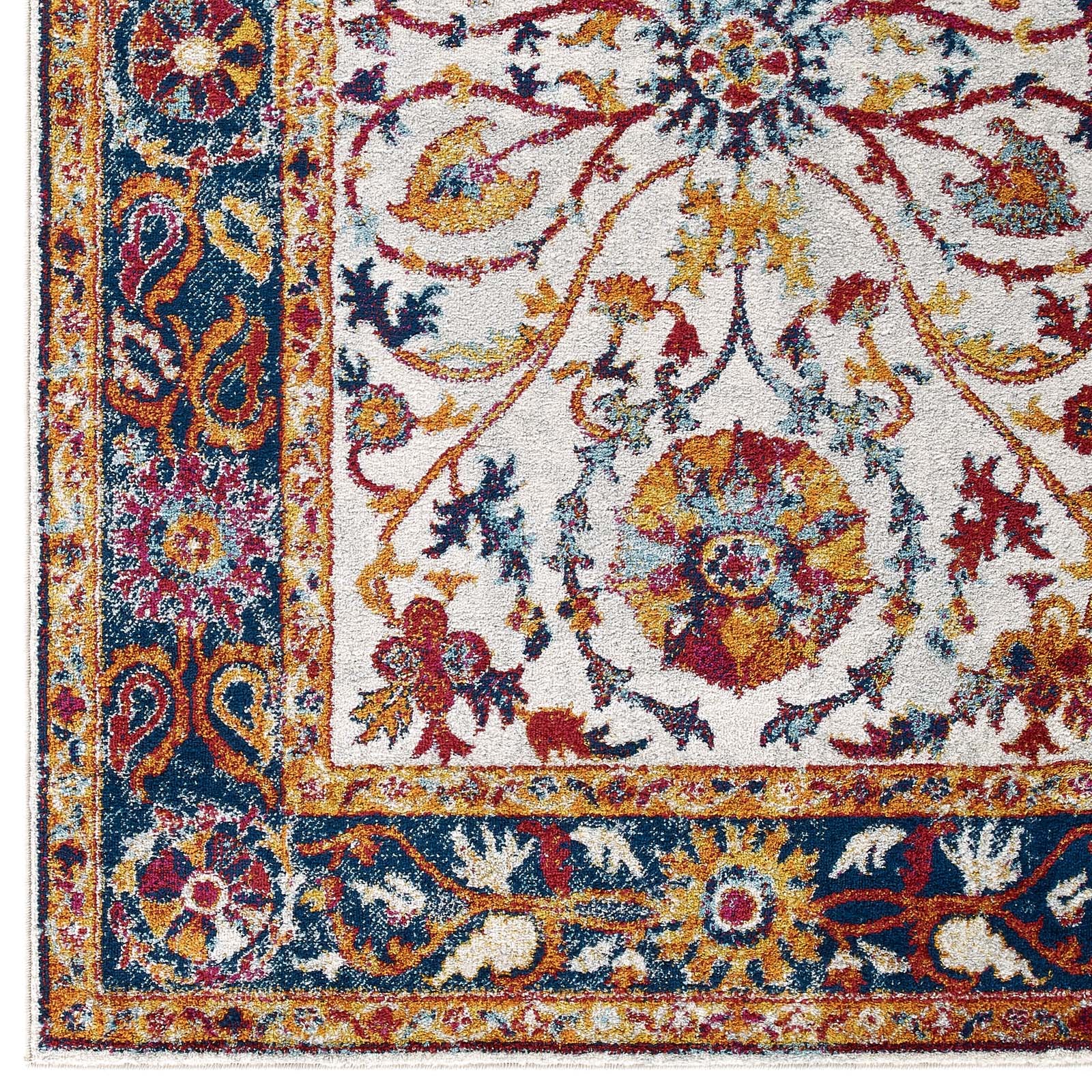 Entourage Samira Distressed Vintage Floral Vintage Medallion 8x10 Area Rug