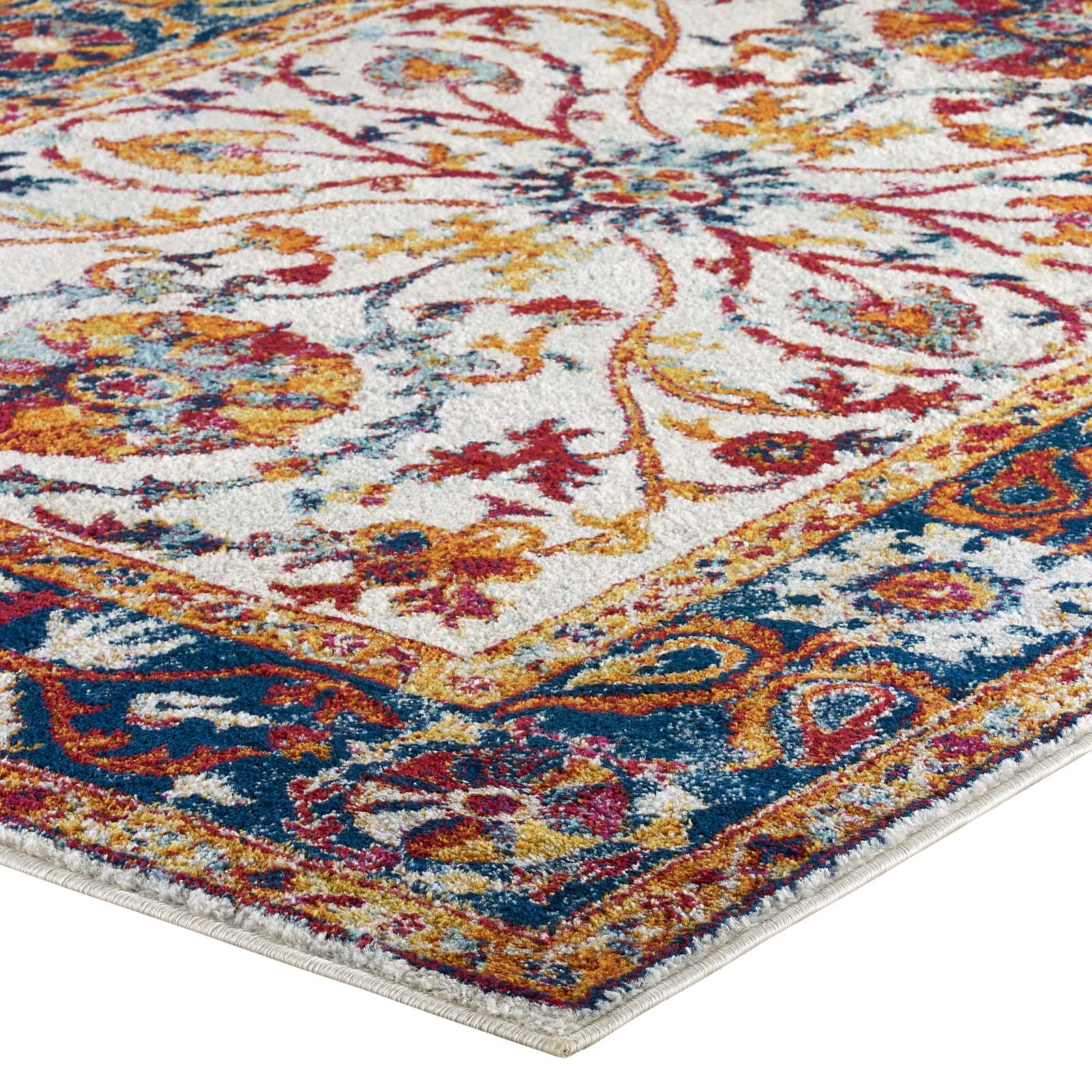 Entourage Samira Distressed Vintage Floral Vintage Medallion 8x10 Area Rug