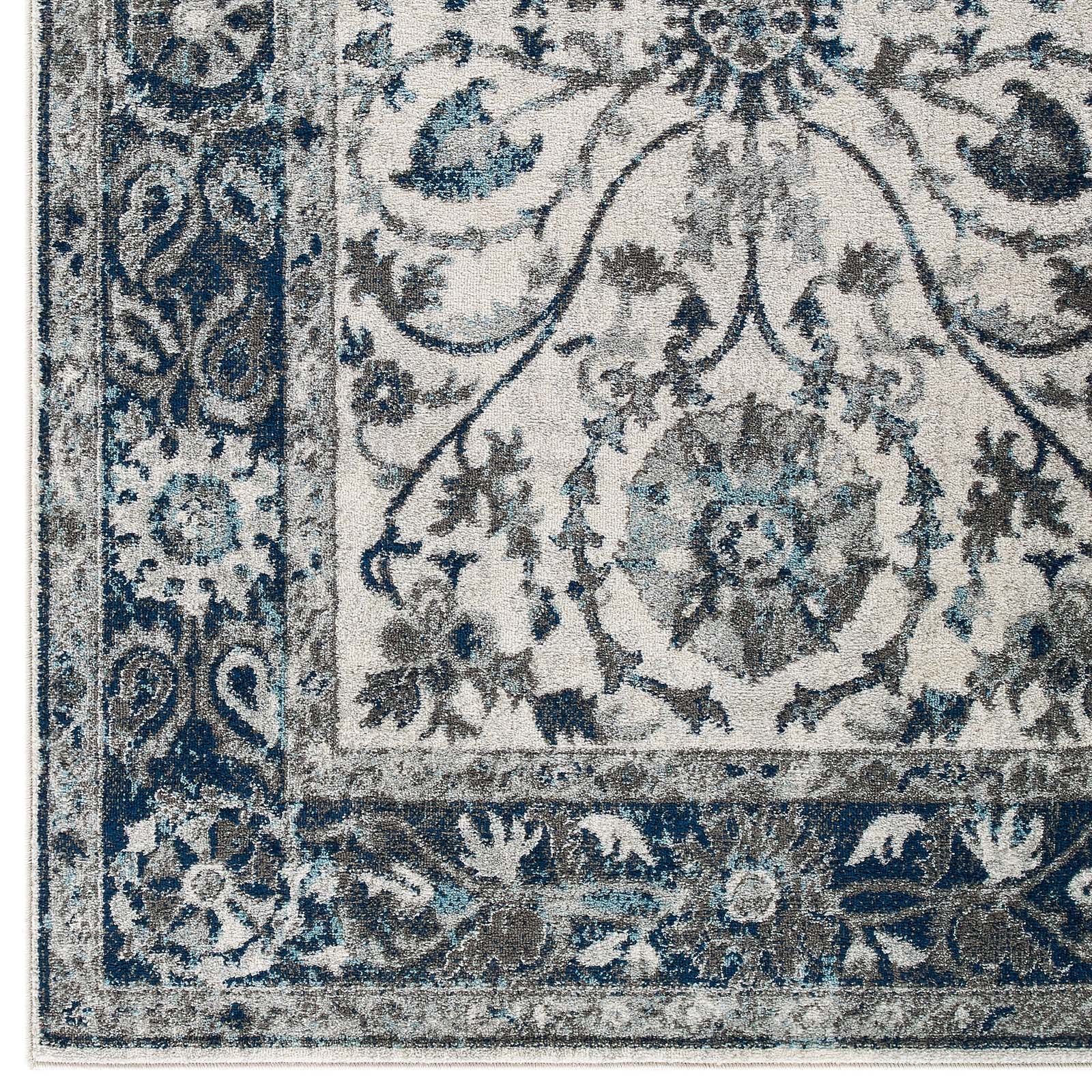 Entourage Samira Distressed Vintage Floral Vintage Medallion 5x8 Area Rug