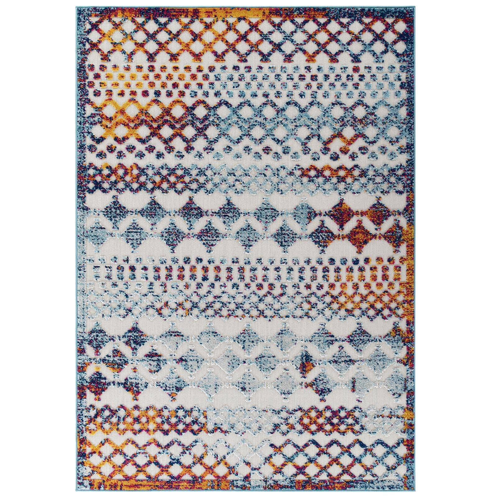 Reflect Giada Abstract Diamond Moroccan Trellis 8x10 Indoor/Outdoor Area Rug