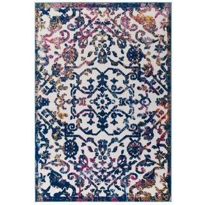 Reflect Primrose Ornate Floral Lattice 5x8 Indoor/Outdoor Area Rug