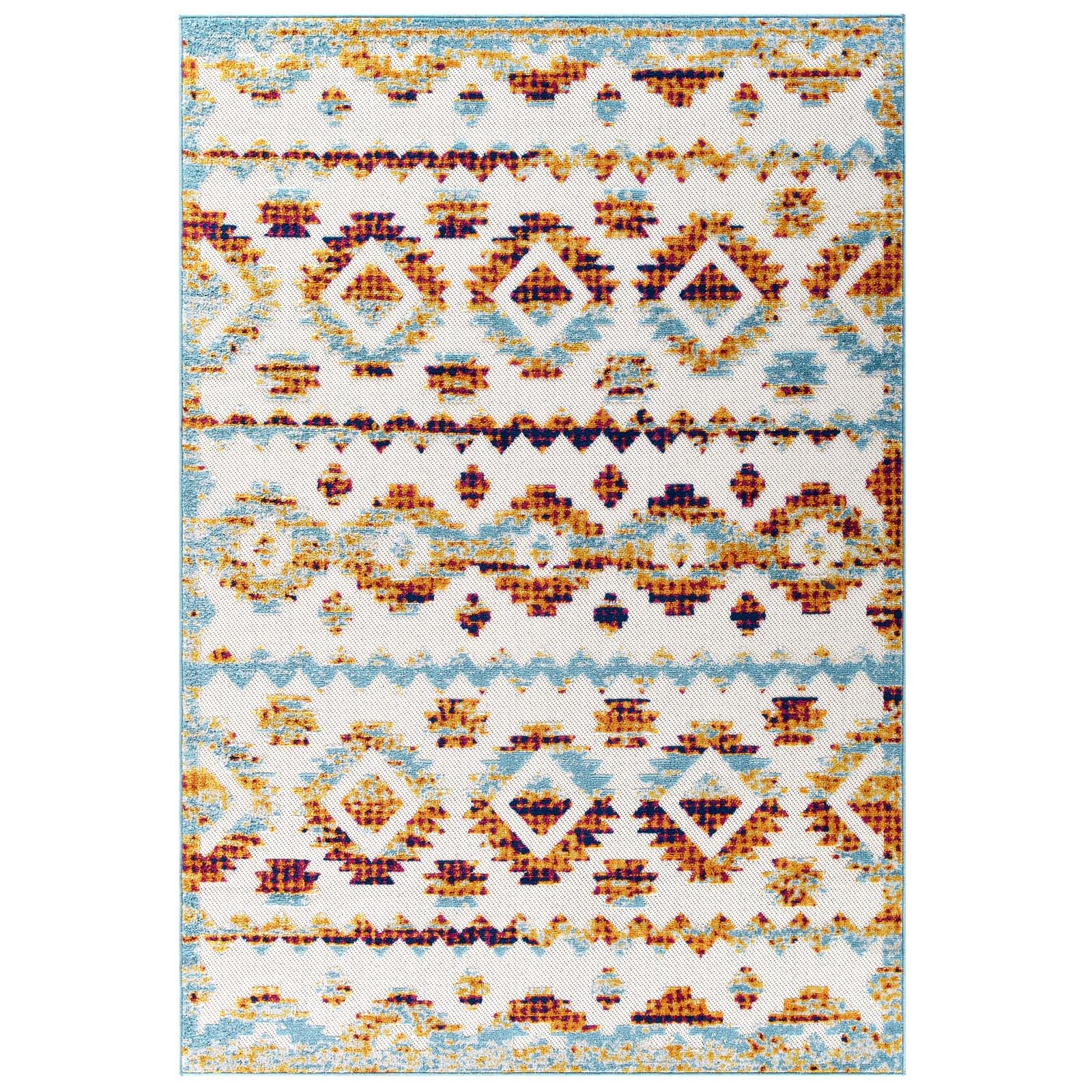 Reflect Takara Abstract Diamond Moroccan Trellis 5x8 Indoor and Outdoor Area Rug