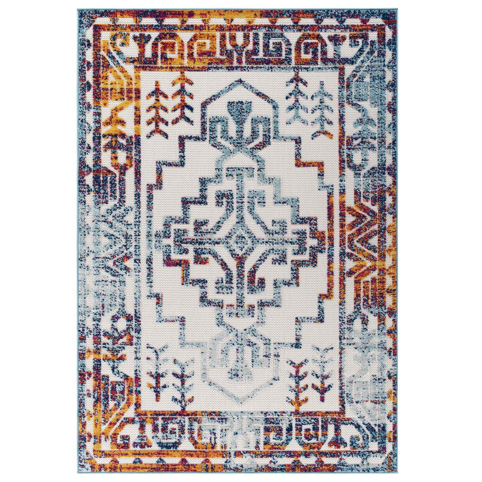 Reflect Nyssa Distressed Geometric Southwestern Aztec 5x8 Indoor/Outdoor Area Rug