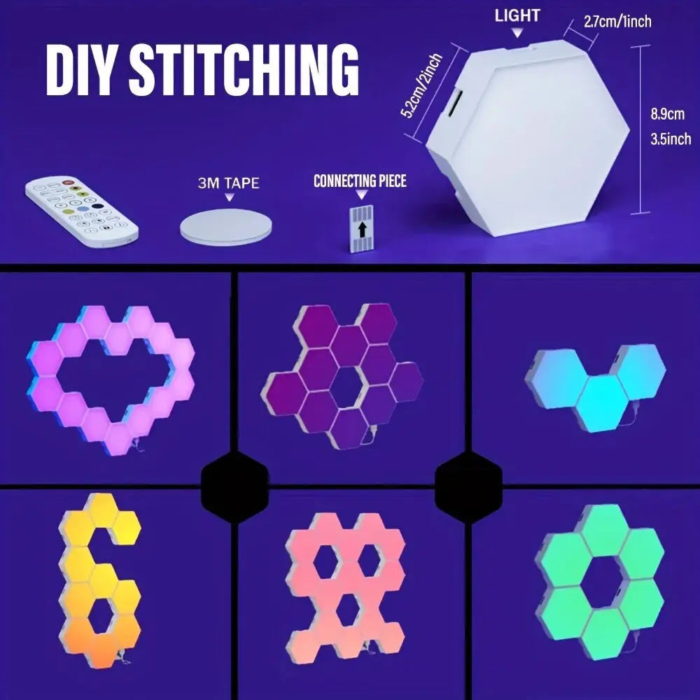 Rustics Led Hexagon Wall Lights Wifi/Bluetooth Control