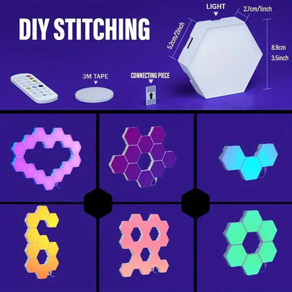 Rustics Led Hexagon Wall Lights Wifi/Bluetooth Control