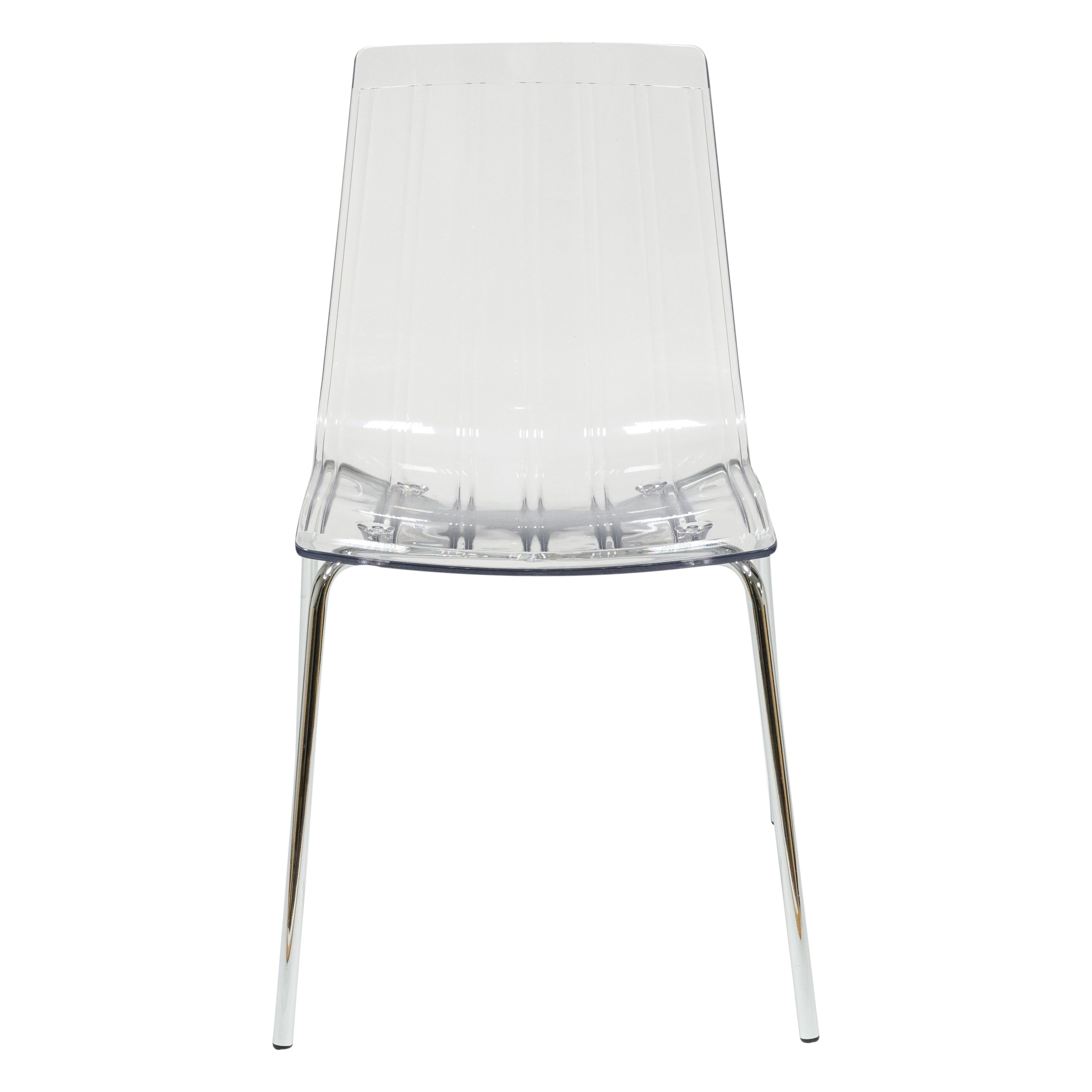 Ralph Plastic Dining Chair with Chrome Legs, Set of 4