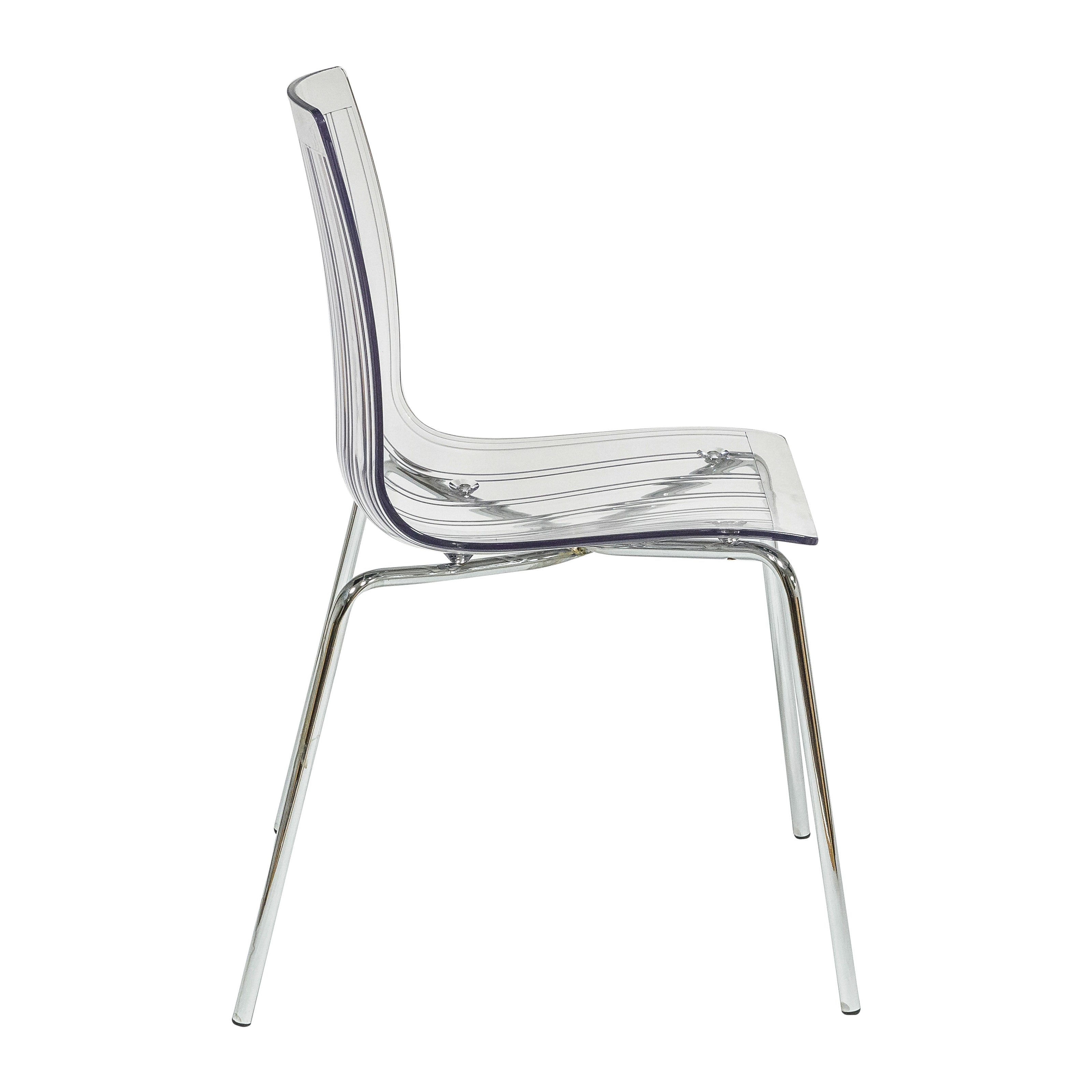 Ralph Plastic Dining Chair with Chrome Legs, Set of 4