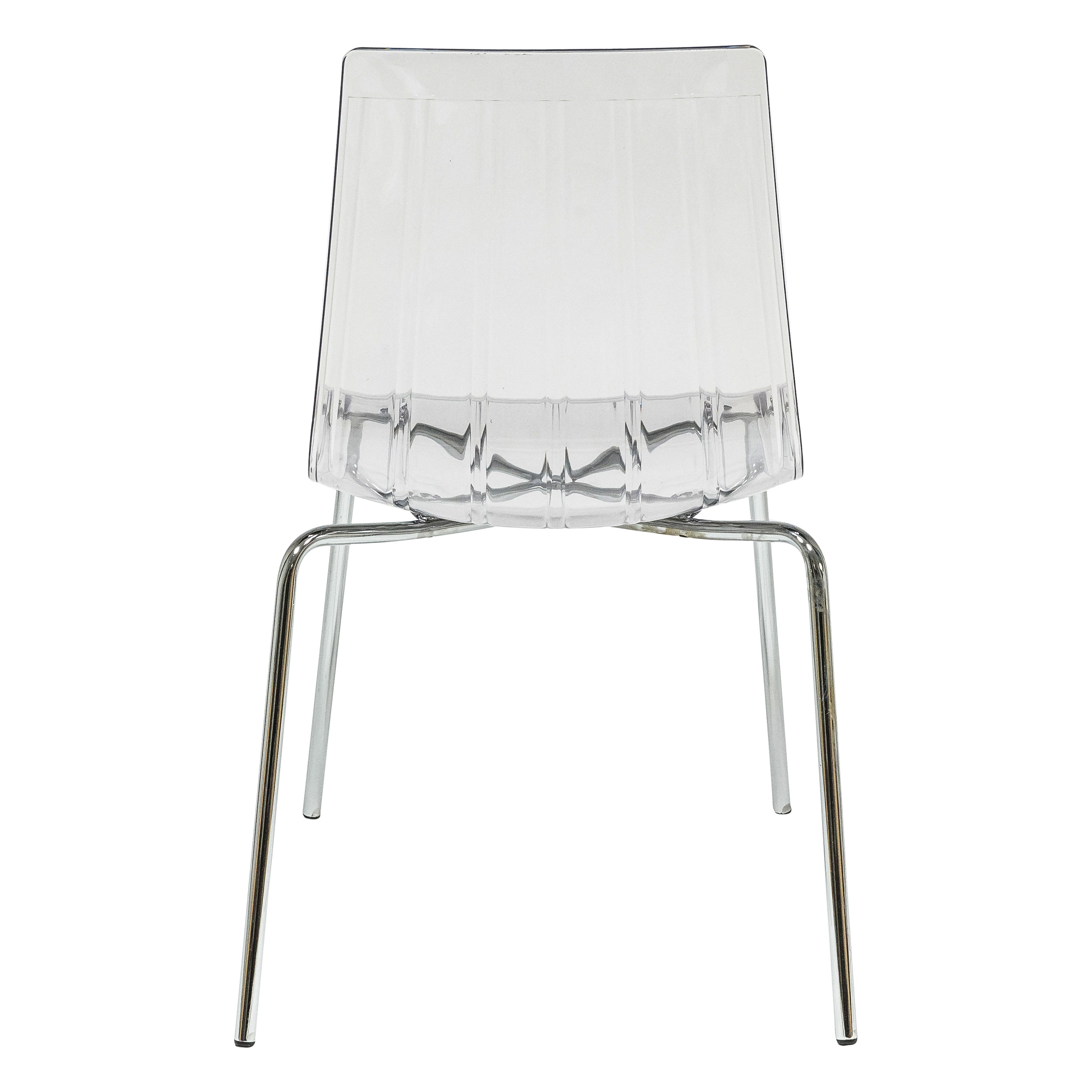 Ralph Plastic Dining Chair with Chrome Legs, Set of 4