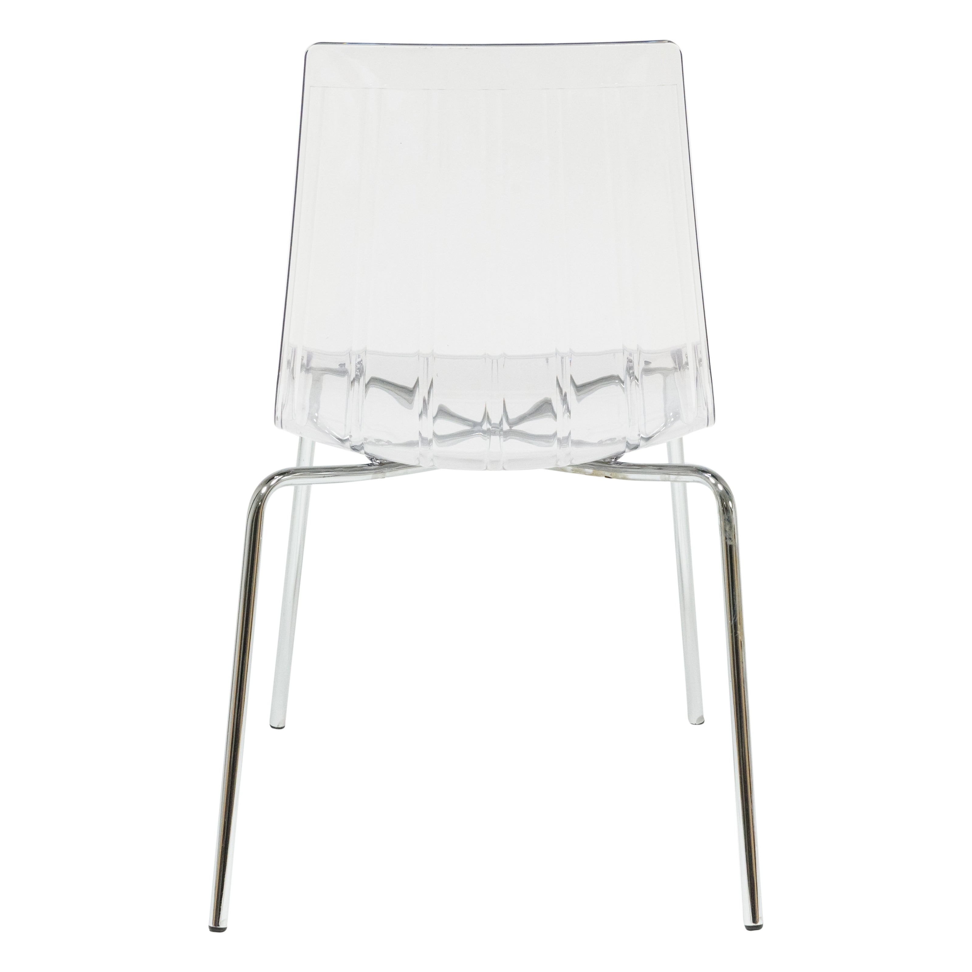 Ralph Plastic Dining Chair with Chrome Legs, Set of 4