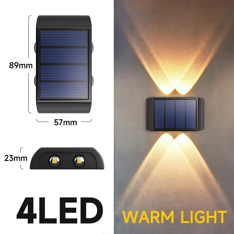 Rustics 4LED Solar Wall Light