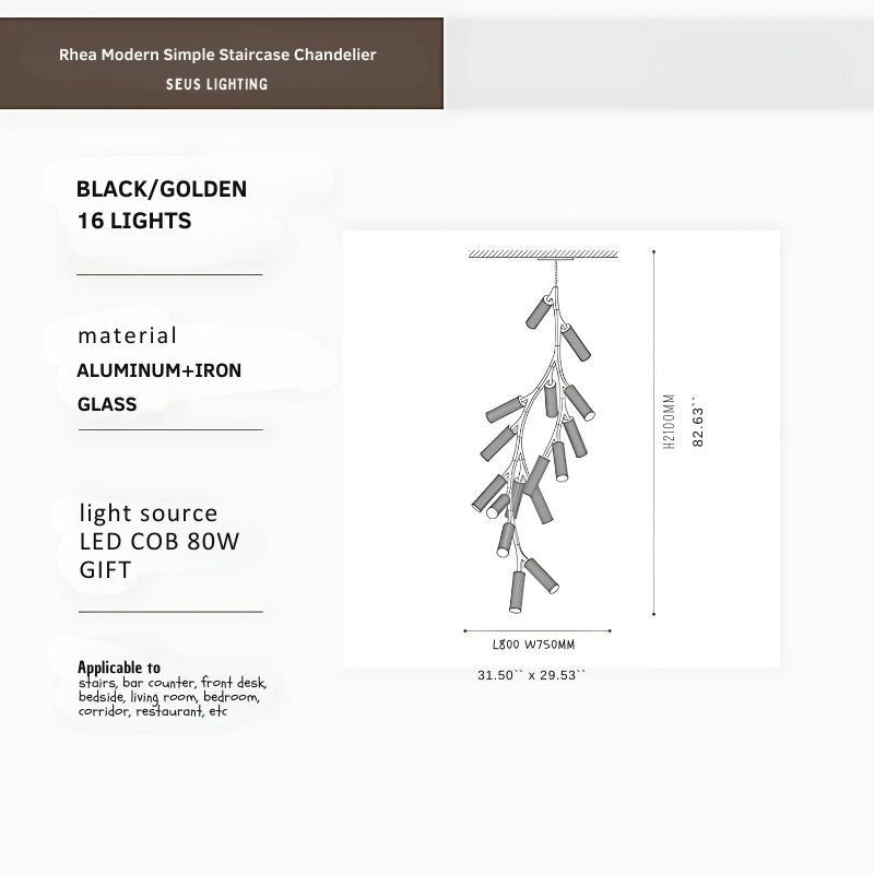 Rhea Modern Simple Staircase Chandelier