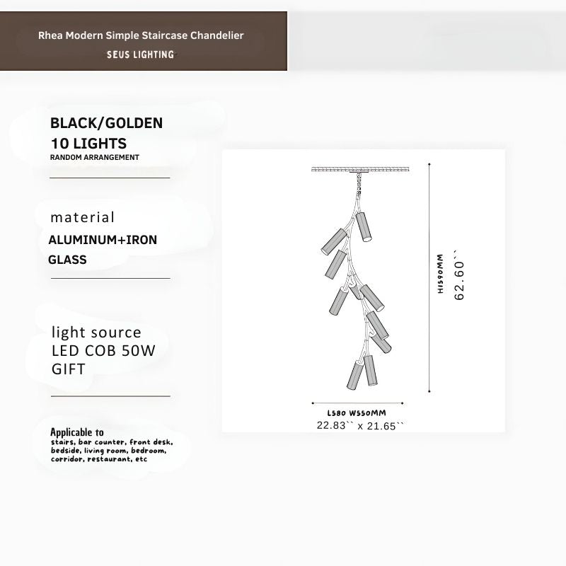 Rhea Modern Simple Staircase Chandelier