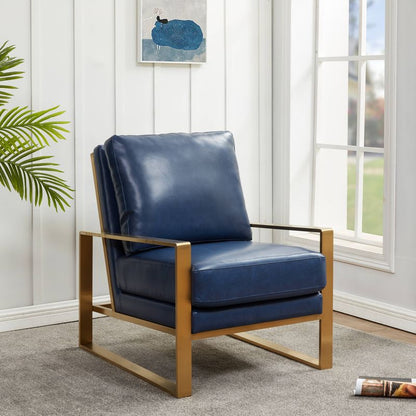 Emil Leather Accent Armchair