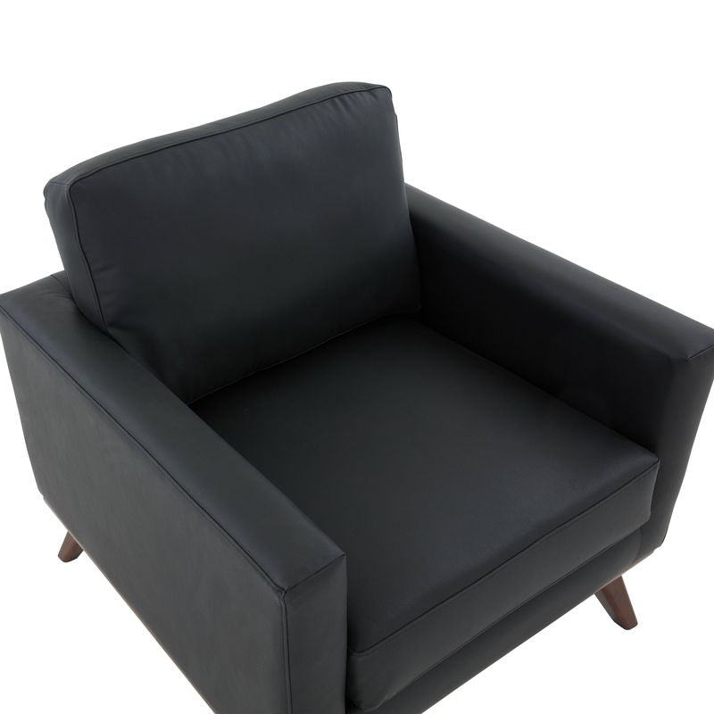 Edvin Leather Accent Arm Chair