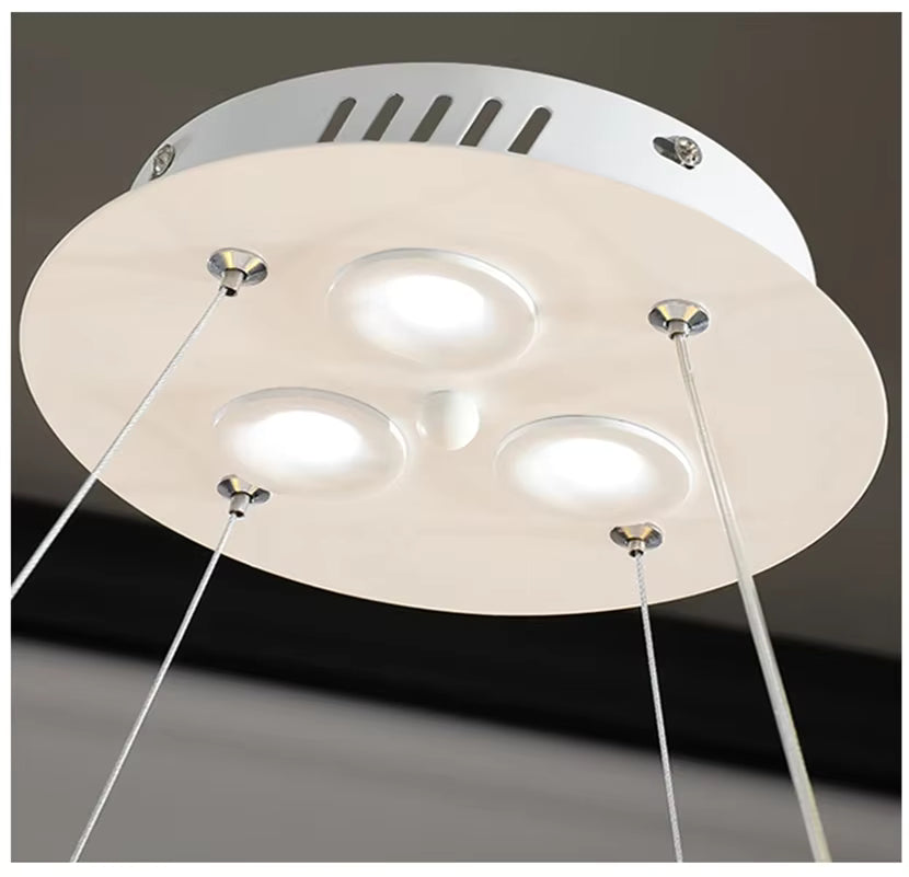 Classic Feather Chandelier - White & Pink & Gray & Yellow