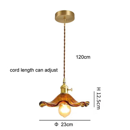 HomeGlow Colorful Flower Glass LED Pendant Light