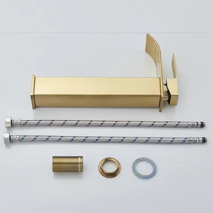 Brushed Gold Waterfall Bathroom Faucet