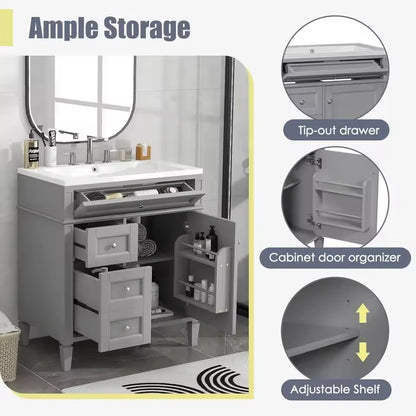 Manhattan 30" Modern Bathroom Vanity with Sink