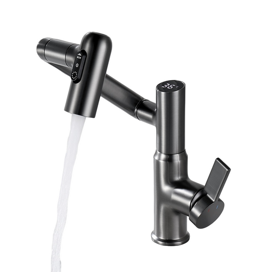 Emfurn Single Hole Rotatable Faucet with Digital Temperature Display