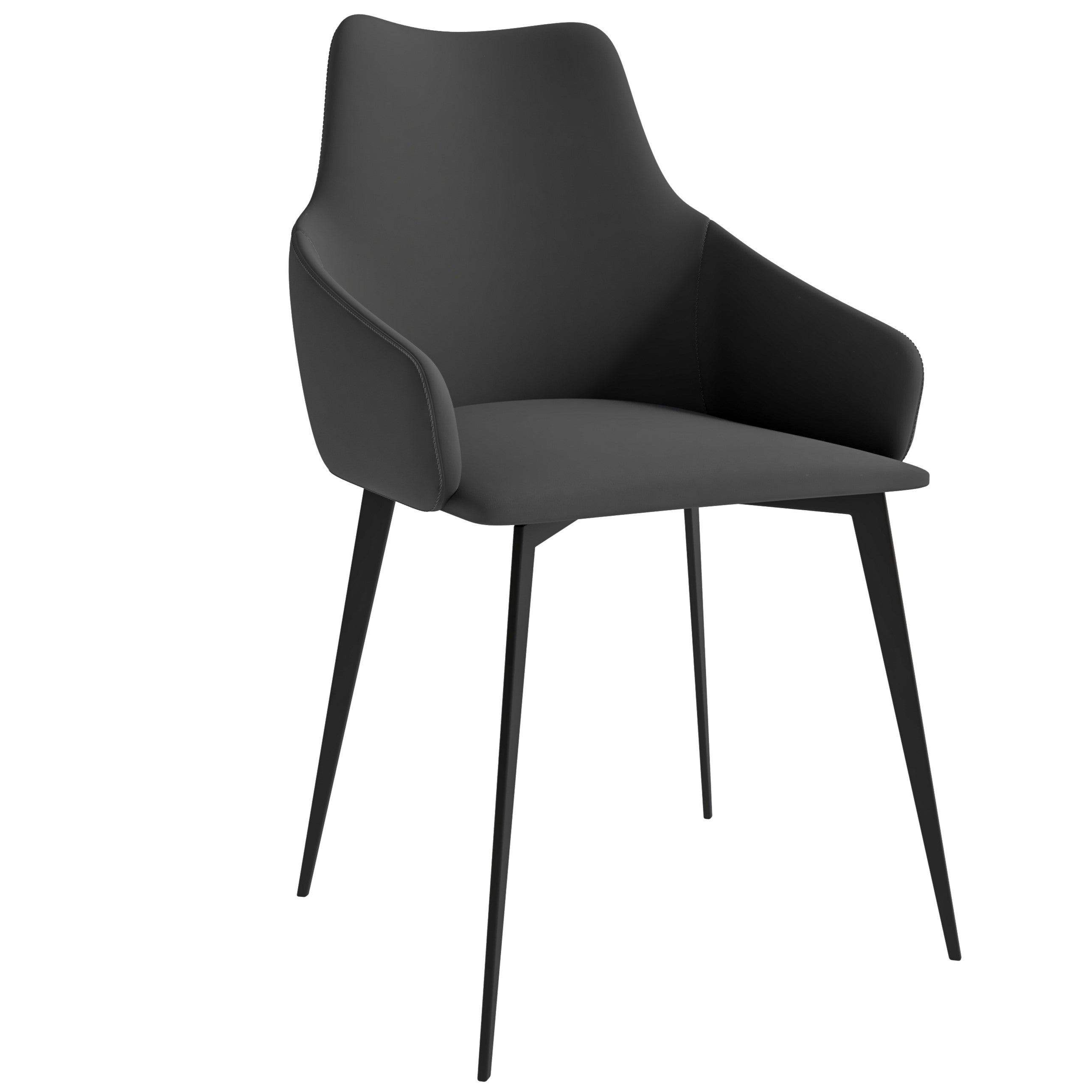 Sonnet Series Modern Dining Chair in Charcoal Fabric