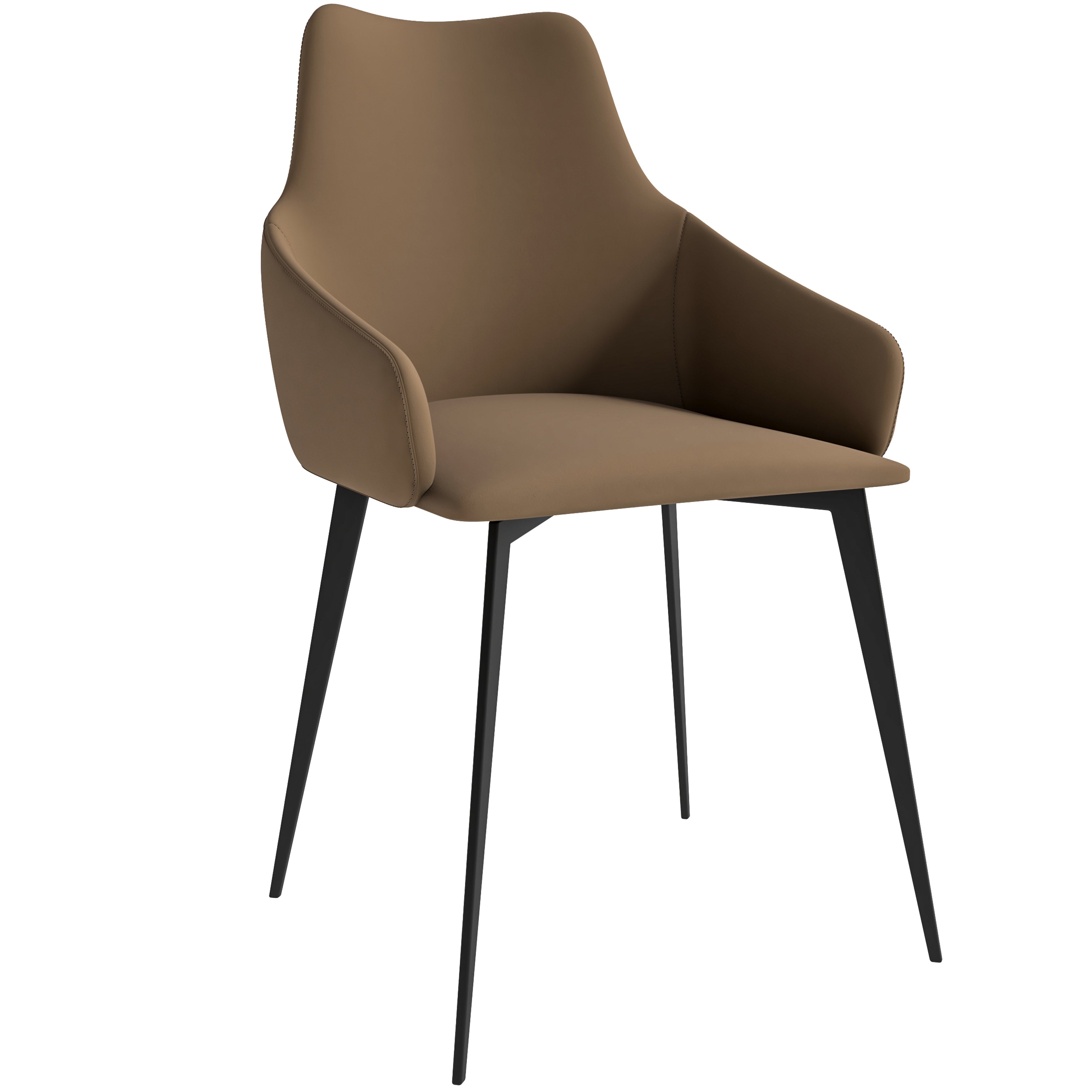 Sonnet Series Modern Dining Chair in Light Brown Fabric