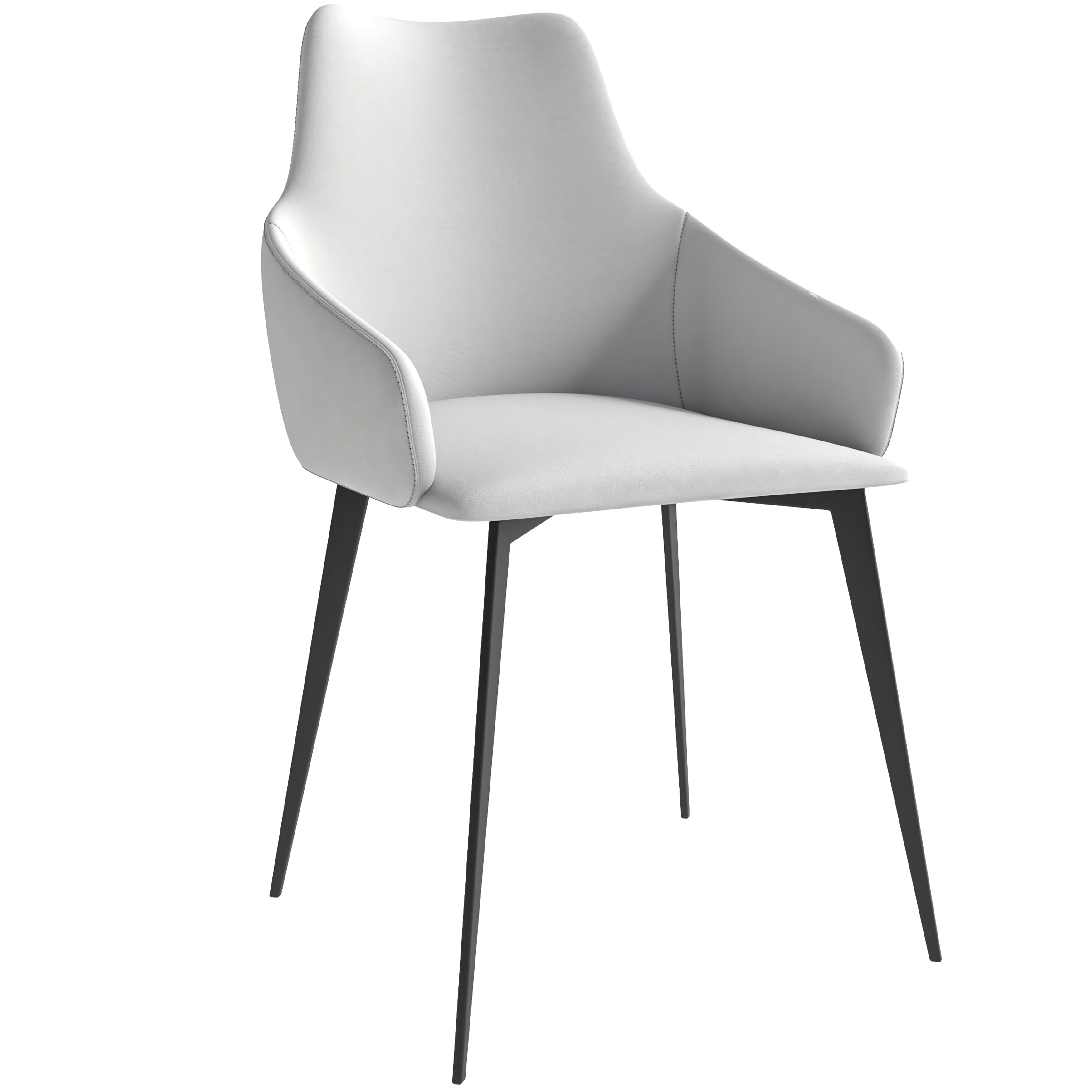 Sonnet Series Modern Dining Chair in Coconut White Fabric