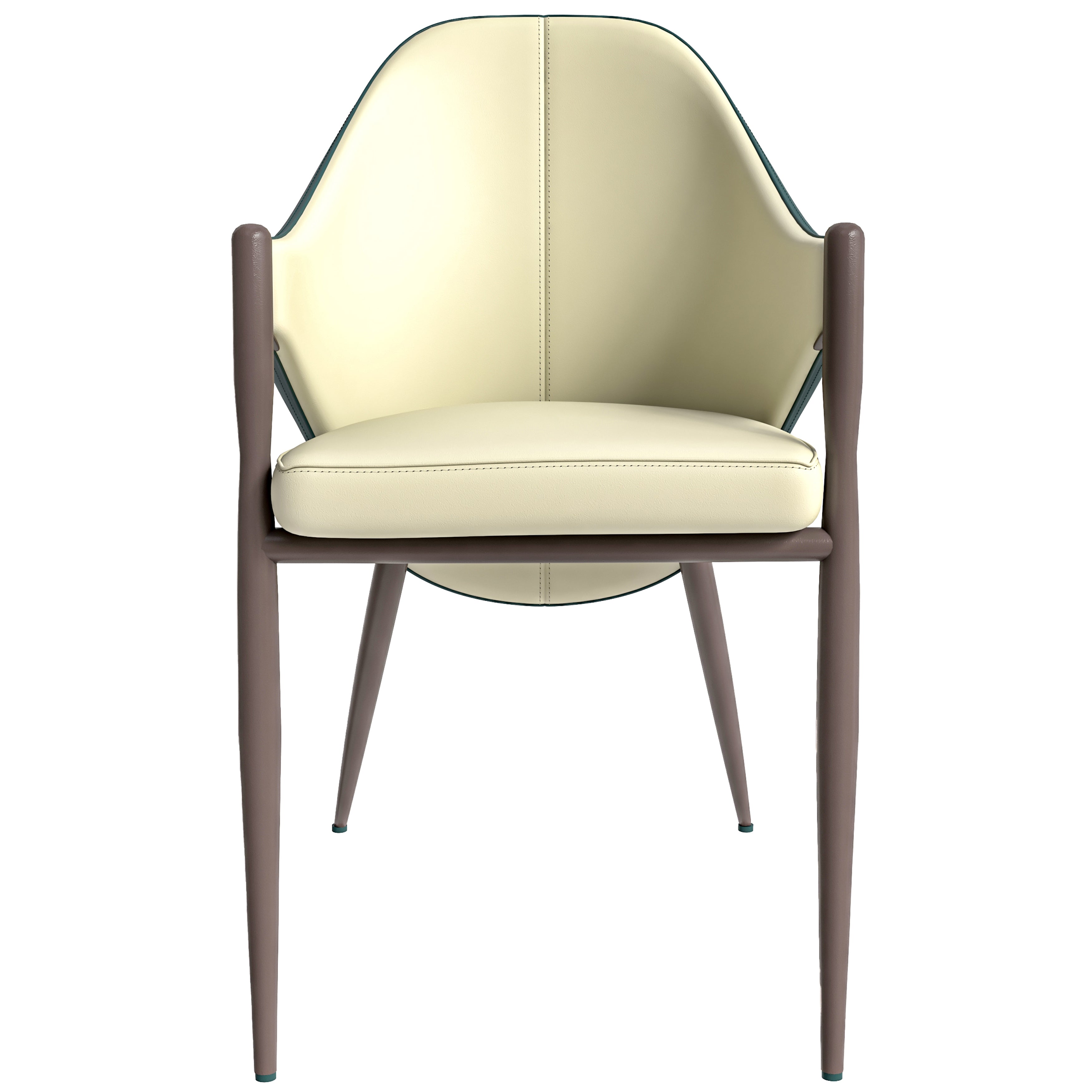 Sante Collection Modern Dining Chair in Cream/Green