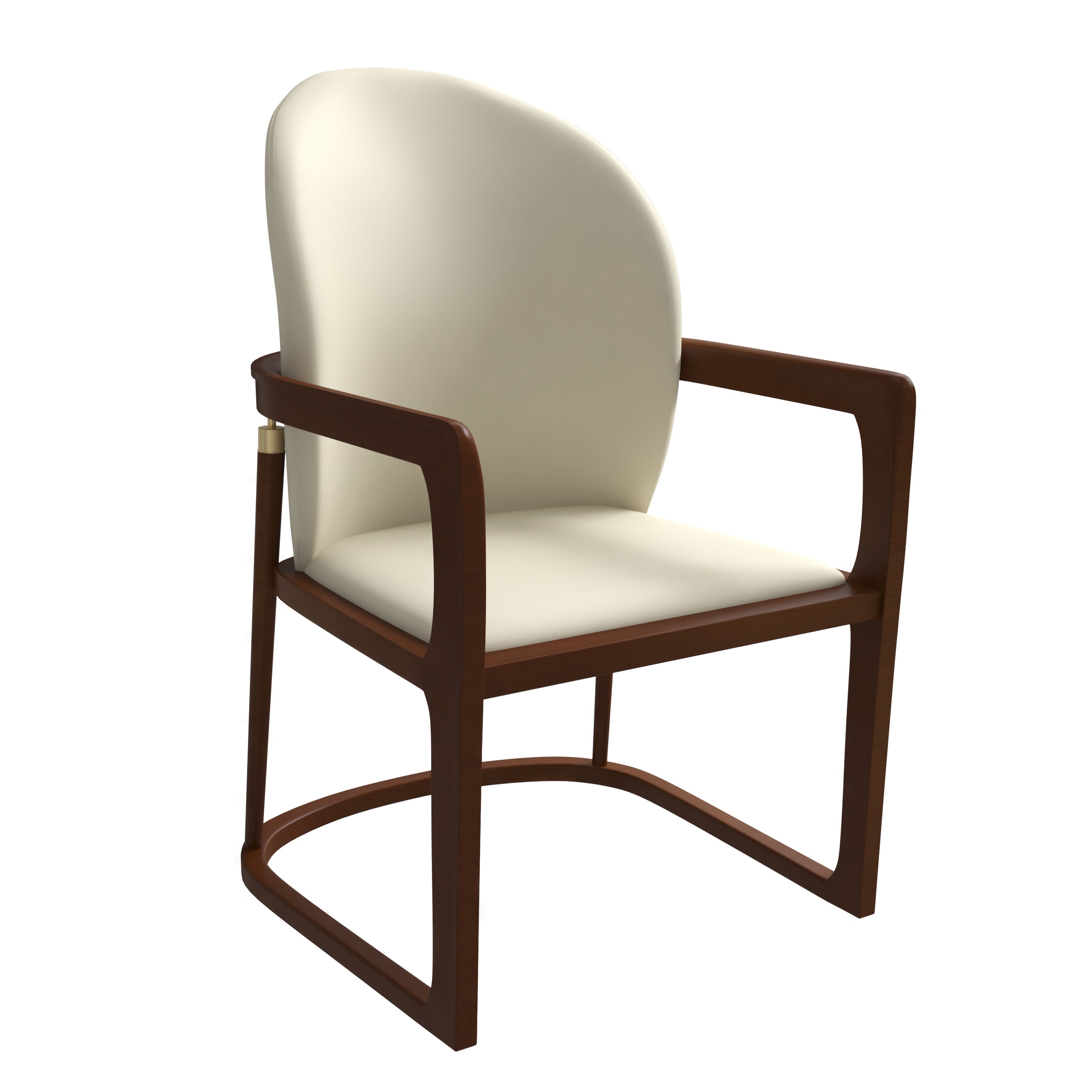 Svelta Elegant Wooden Dining Chair in Cream