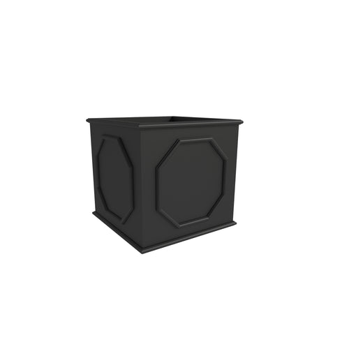 Sprout Series Cubic Fiber Stone Planter in Black 12.6 Cube