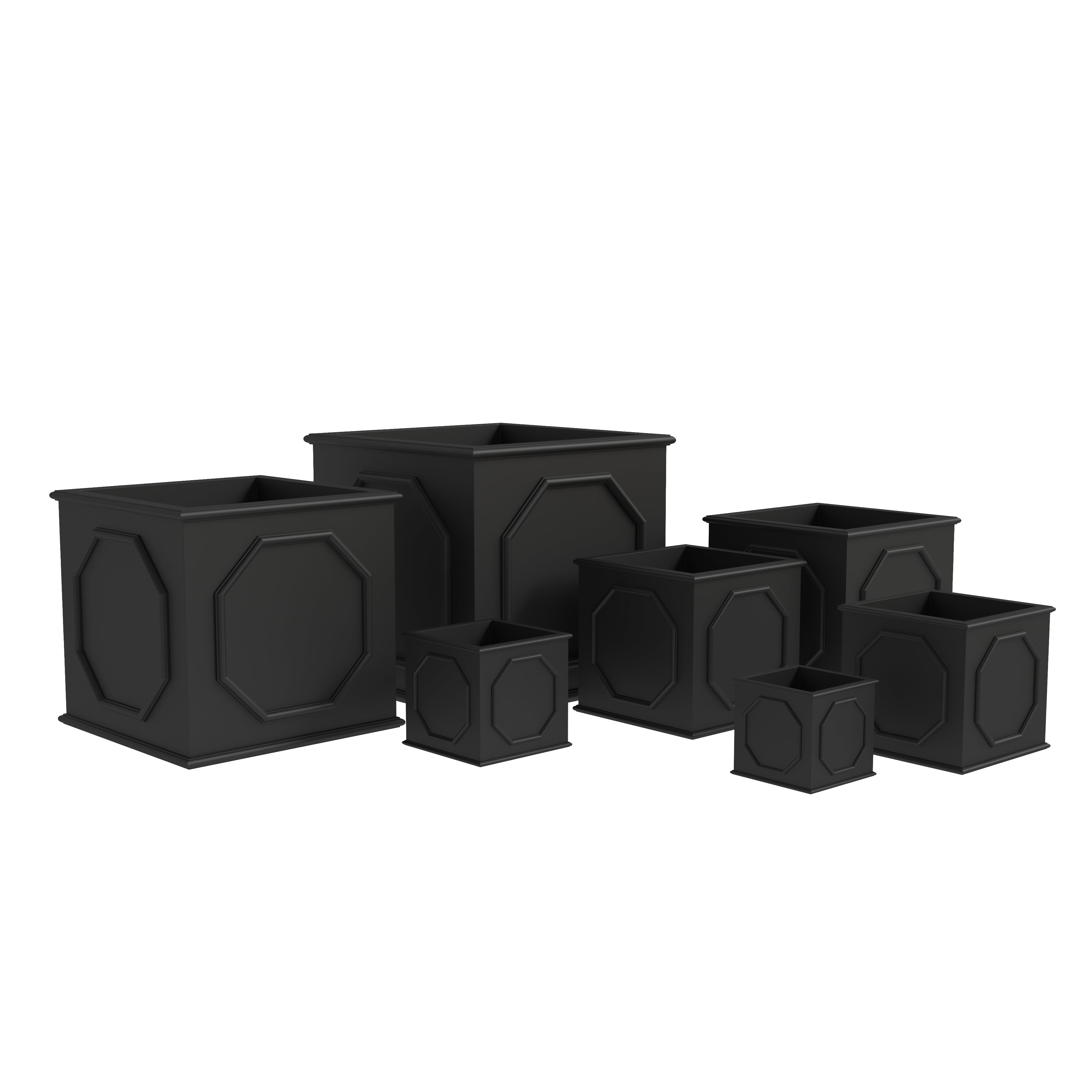 Sprout Series Poly Stone Planter in Black