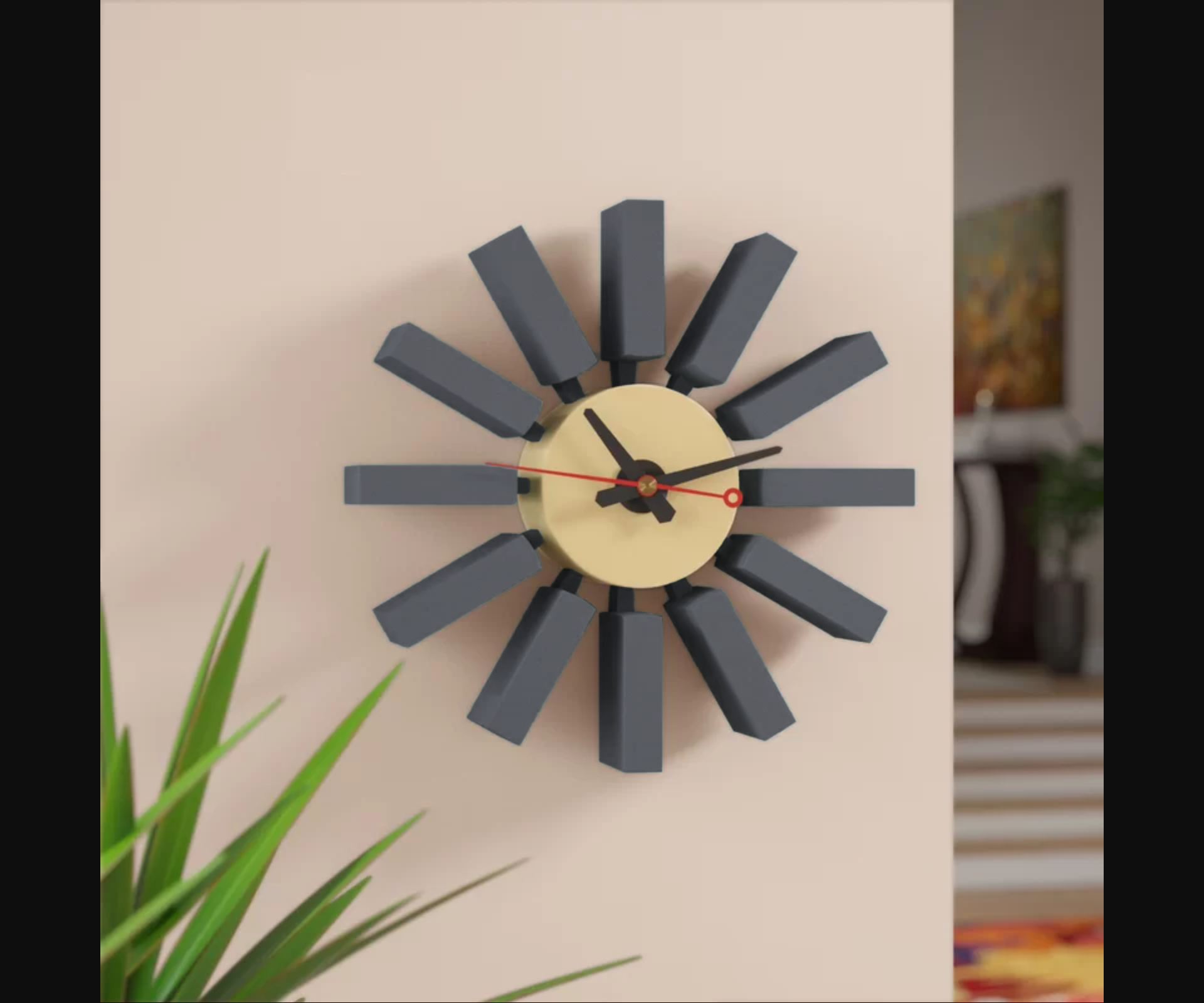 Vdara Modern Design Block Silent Non-Ticking Wall Clock