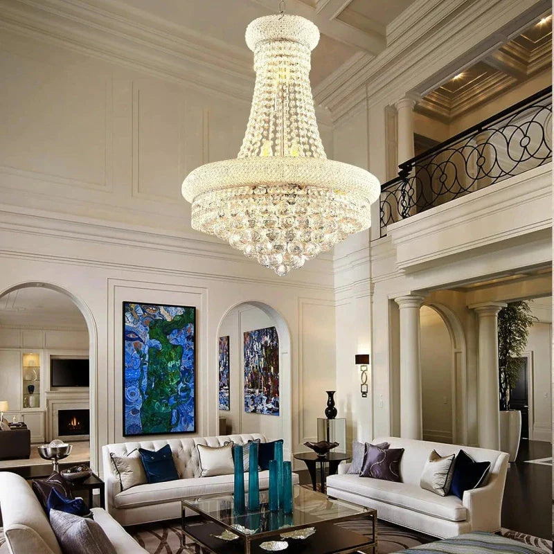 Sansa Chrome Raindrop Crystal Pendant Chandelier