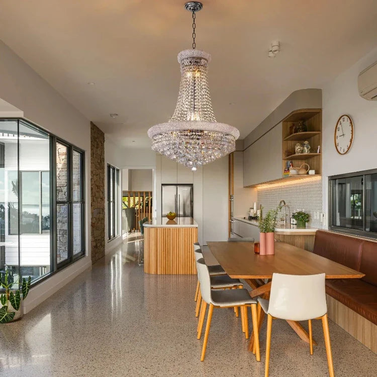 Sansa Chrome Raindrop Crystal Pendant Chandelier