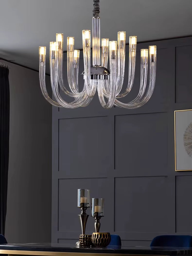 Sesi Mid Century Modern Glass Chandelier