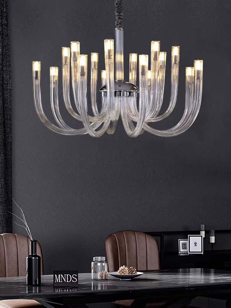 Classic Mid Century Modern Glass Chandelier
